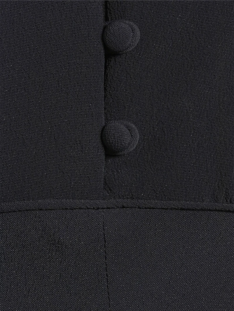 Puff-Sleeve Midi Dress
