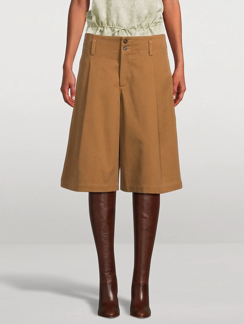 Wide-Leg Bermuda Shorts