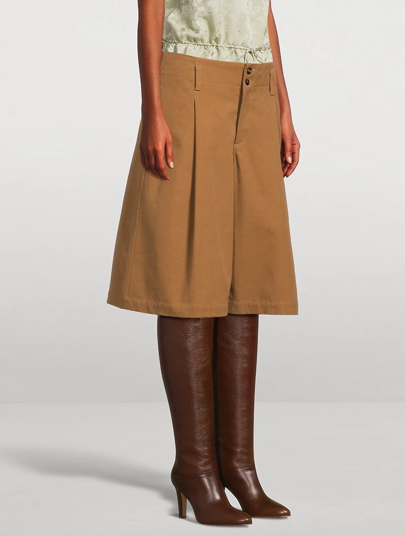 Wide-Leg Bermuda Shorts