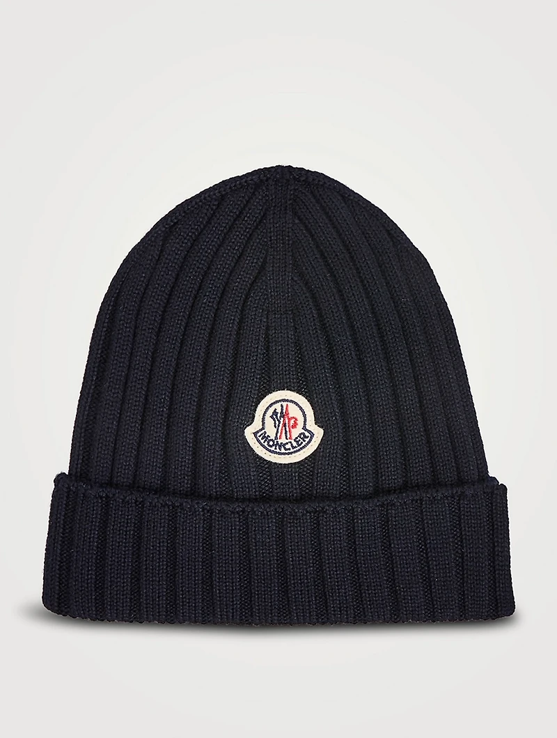 Wool Ribbed Knit Beanie