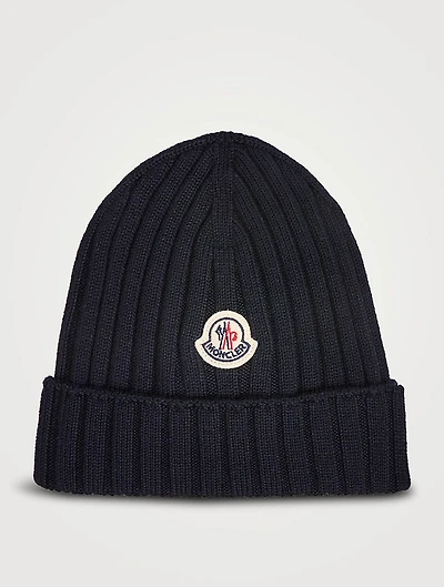 Wool Ribbed Knit Beanie