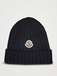 Wool Ribbed Knit Beanie