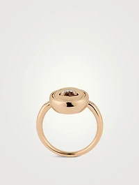 Pom Pom Dot 18K Rose Gold Reversible Turquoise Ring With Diamonds