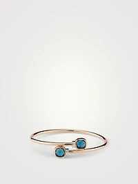 Nudo Mini 18K Rose Gold And White Bangle Bracelet With London Blue Topaz Diamonds