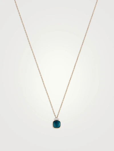 Nudo Mini 18K Rose Gold And White Gold Pendant Necklace With London Blue Topaz And Diamonds