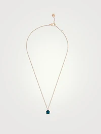 Nudo Mini 18K Rose Gold And White Gold Pendant Necklace With London Blue Topaz And Diamonds