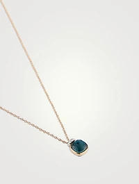 Nudo Mini 18K Rose Gold And White Gold Pendant Necklace With London Blue Topaz And Diamonds