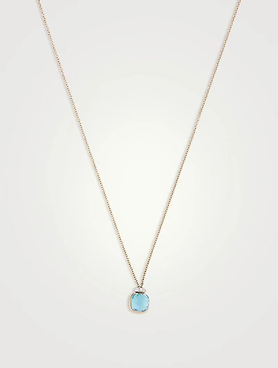 Nudo Mini 18K Rose Gold And White Gold Pendant Necklace With Sky Blue Topaz And Diamonds