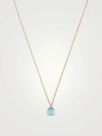 Nudo Mini 18K Rose Gold And White Gold Pendant Necklace With Sky Blue Topaz And Diamonds