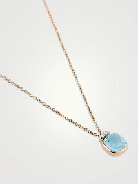 Nudo Mini 18K Rose Gold And White Gold Pendant Necklace With Sky Blue Topaz And Diamonds