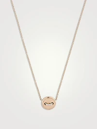 Pom Pom Dot 18K Rose Gold Reversible Pendant Necklace With Turquoise And Diamonds