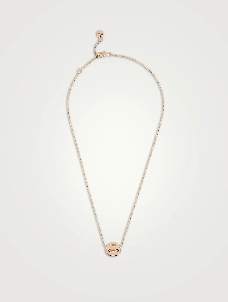Pom Pom Dot 18K Rose Gold Reversible Pendant Necklace With Turquoise And Diamonds