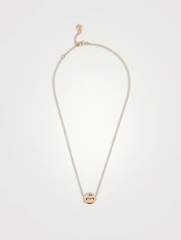 Pom Pom Dot 18K Rose Gold Reversible Pendant Necklace With Turquoise And Diamonds