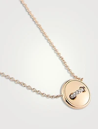 Pom Pom Dot 18K Rose Gold Reversible Pendant Necklace With Turquoise And Diamonds