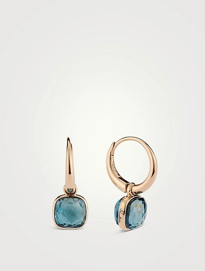 Nudo Mini 18K Rose Gold Earrings With London Blue Topaz