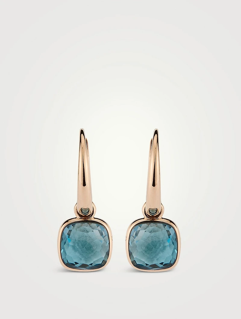 Nudo Mini 18K Rose Gold Earrings With London Blue Topaz