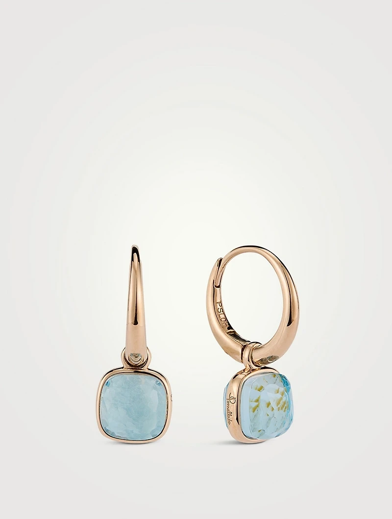 Nudo Mini 18K Rose Gold Earrings With Sky Blue Topaz