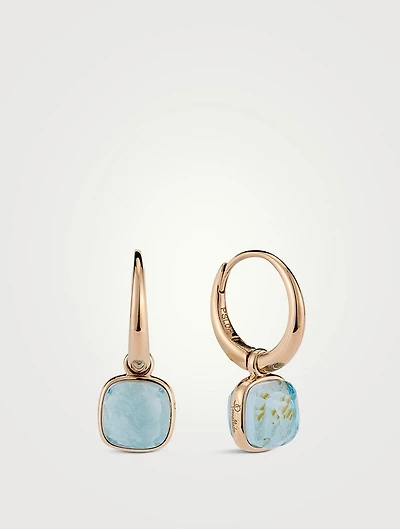 Nudo Mini 18K Rose Gold Earrings With Sky Blue Topaz