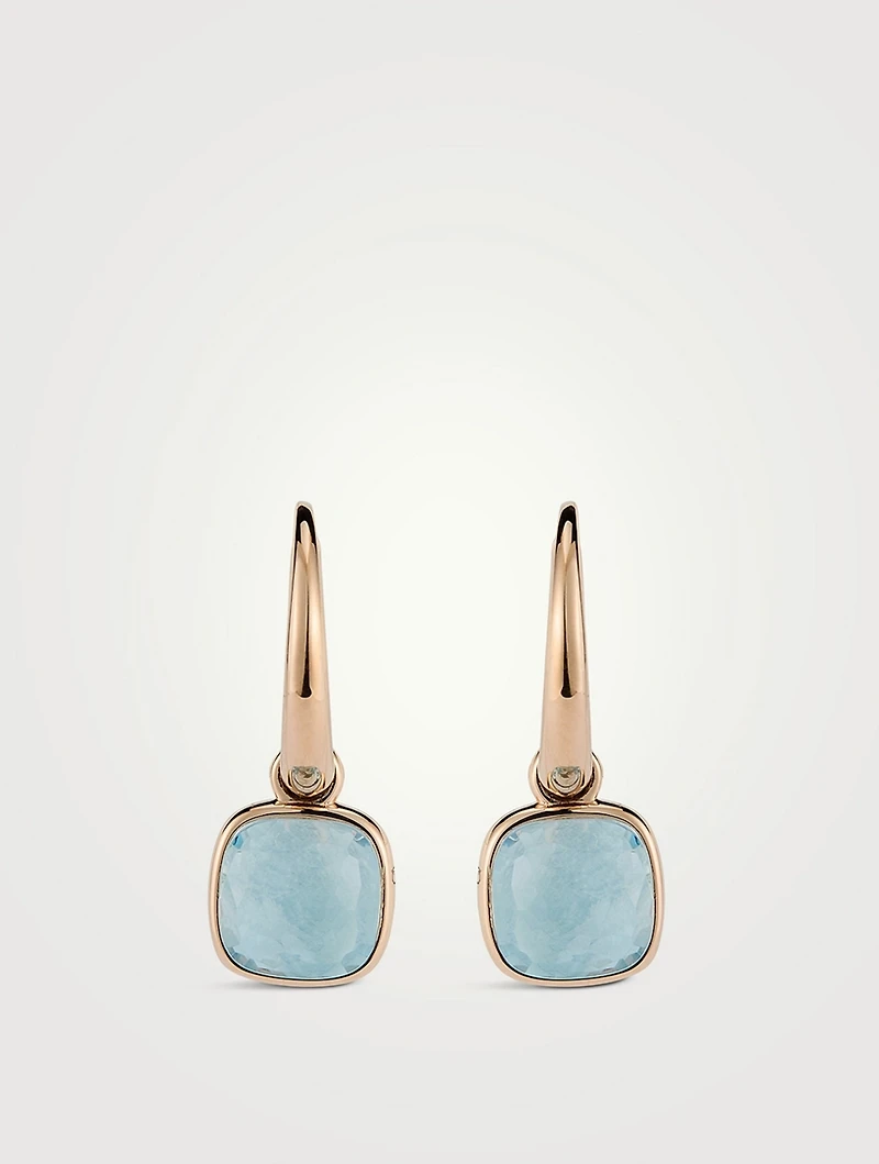 Nudo Mini 18K Rose Gold Earrings With Sky Blue Topaz