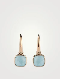 Nudo Mini 18K Rose Gold Earrings With Sky Blue Topaz