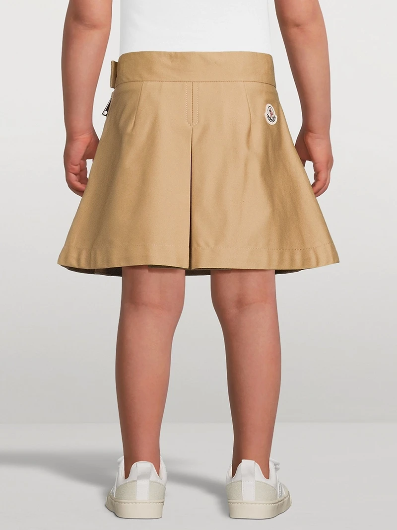 Pleated Cotton Gabardine Skirt
