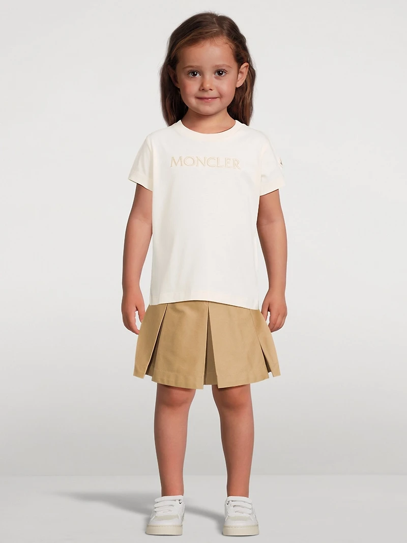 Pleated Cotton Gabardine Skirt