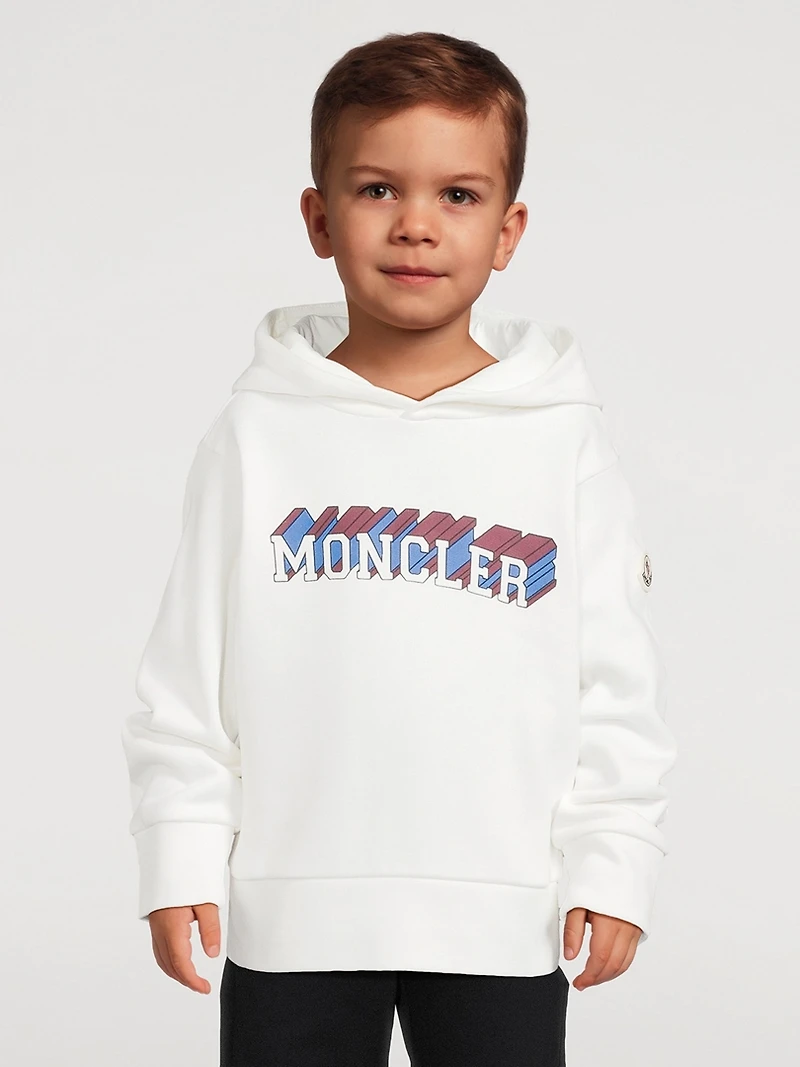 Cotton Logo Motif Hoodie