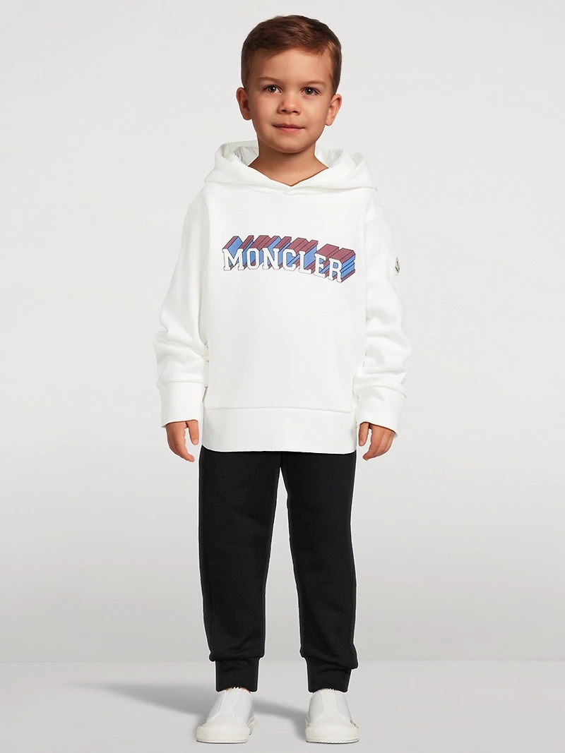 Cotton Logo Motif Hoodie