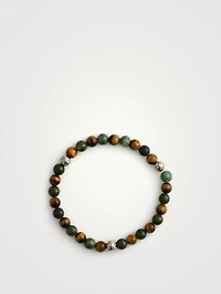 Tiger Eye And Aquatic Agate Beaded Bracelet
