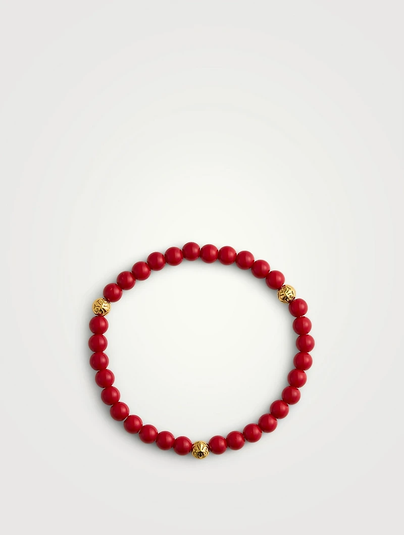 Red Jade Beaded Bracelet