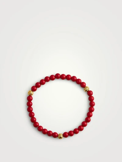 Red Jade Beaded Bracelet