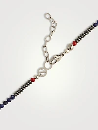 Faceted Dumortierite, Tiger Eye, And Turquoise Beaded Necklace