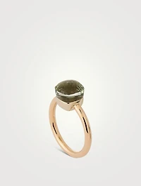 Nudo Petit 18K Rose And White Gold Ring With Prasiolite
