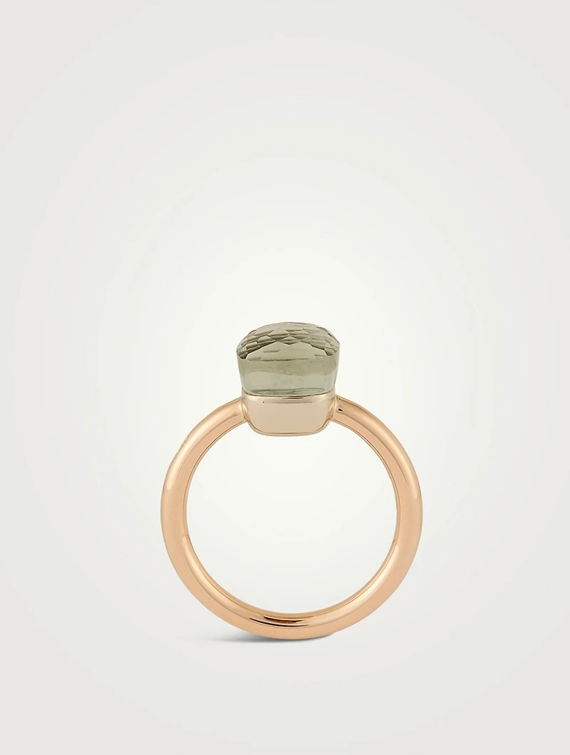 Nudo Petit 18K Rose And White Gold Ring With Prasiolite
