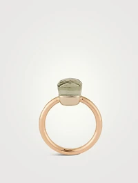 Nudo Petit 18K Rose And White Gold Ring With Prasiolite
