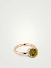Nudo Petit 18K Rose And White Gold Ring With Lemon Quartz
