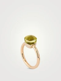 Nudo Petit 18K Rose And White Gold Ring With Lemon Quartz
