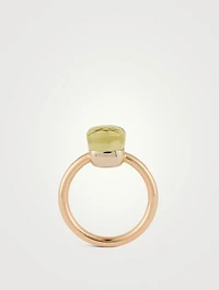 Nudo Petit 18K Rose And White Gold Ring With Lemon Quartz
