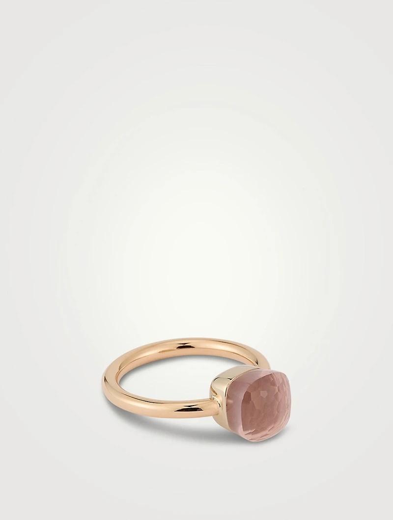 Nudo Petit 18K Rose And White Gold Ring With Quartz