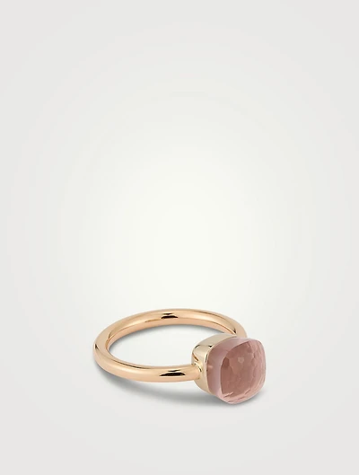 Nudo Petit 18K Rose And White Gold Ring With Quartz