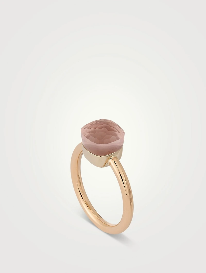 Nudo Petit 18K Rose And White Gold Ring With Quartz