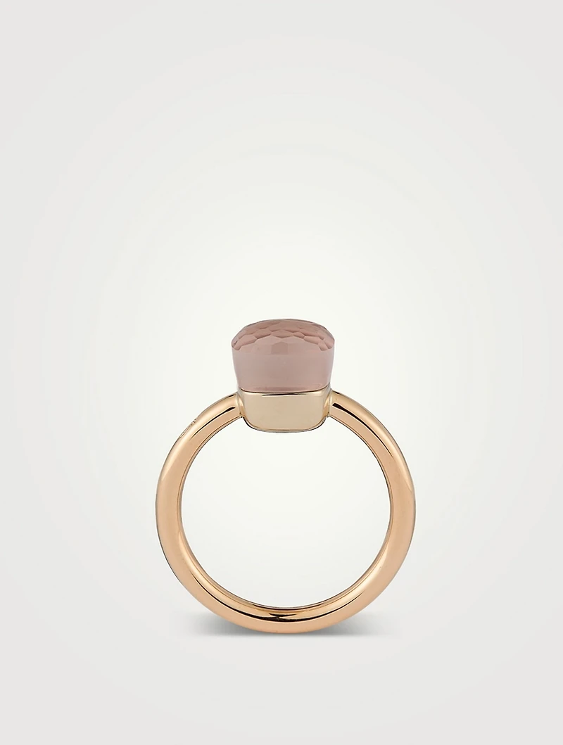 Nudo Petit 18K Rose And White Gold Ring With Quartz