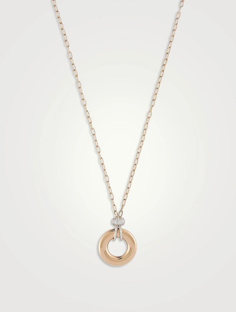 Iconica 18K Rose Gold Necklace With Diamonds
