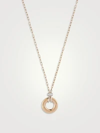 Iconica 18K Rose Gold Necklace With Diamonds
