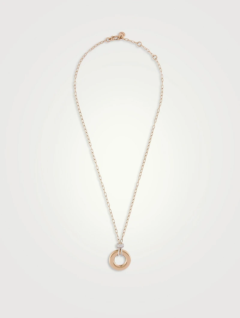 Iconica 18K Rose Gold Necklace With Diamonds