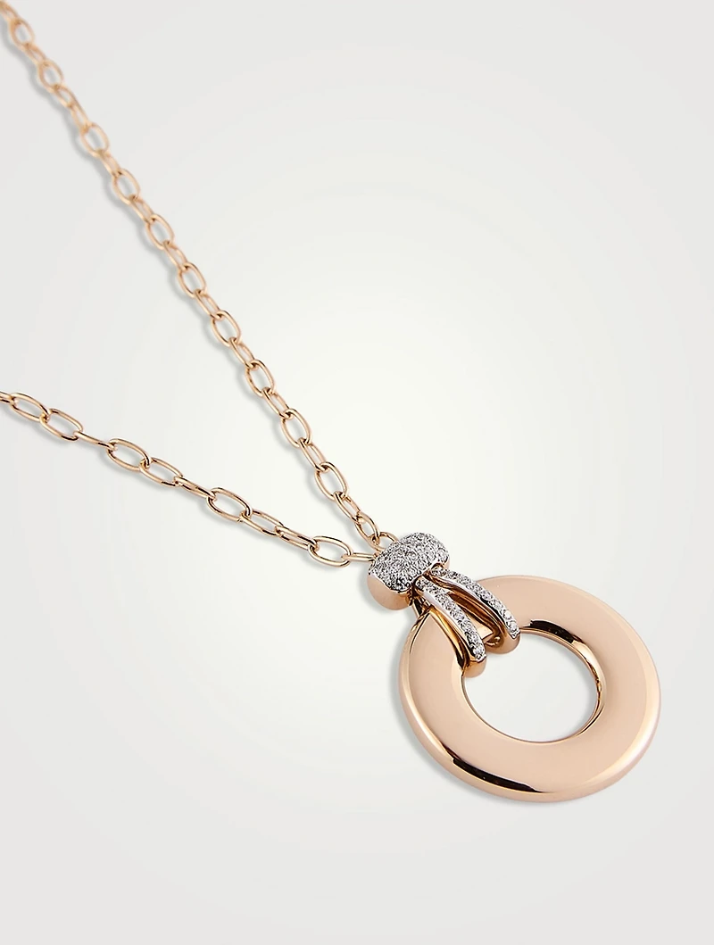 Iconica 18K Rose Gold Necklace With Diamonds