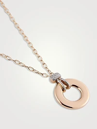 Iconica 18K Rose Gold Necklace With Diamonds