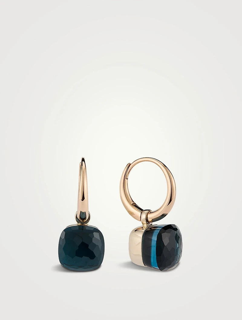 Nudo Petit 18K Rose Gold Earrings With London Blue Topaz