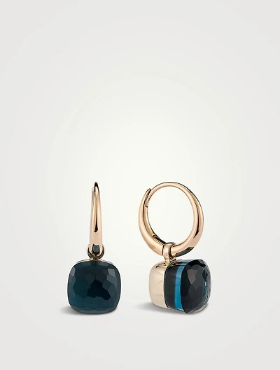 Nudo Petit 18K Rose Gold Earrings With London Blue Topaz