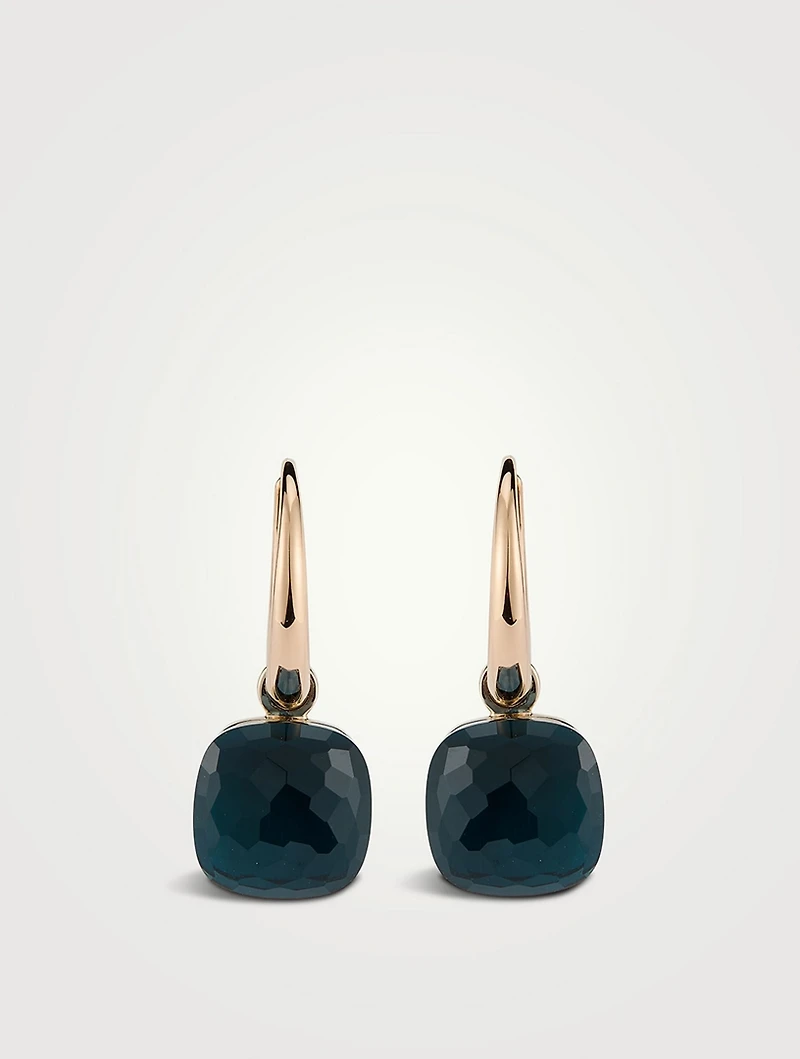 Nudo Petit 18K Rose Gold Earrings With London Blue Topaz